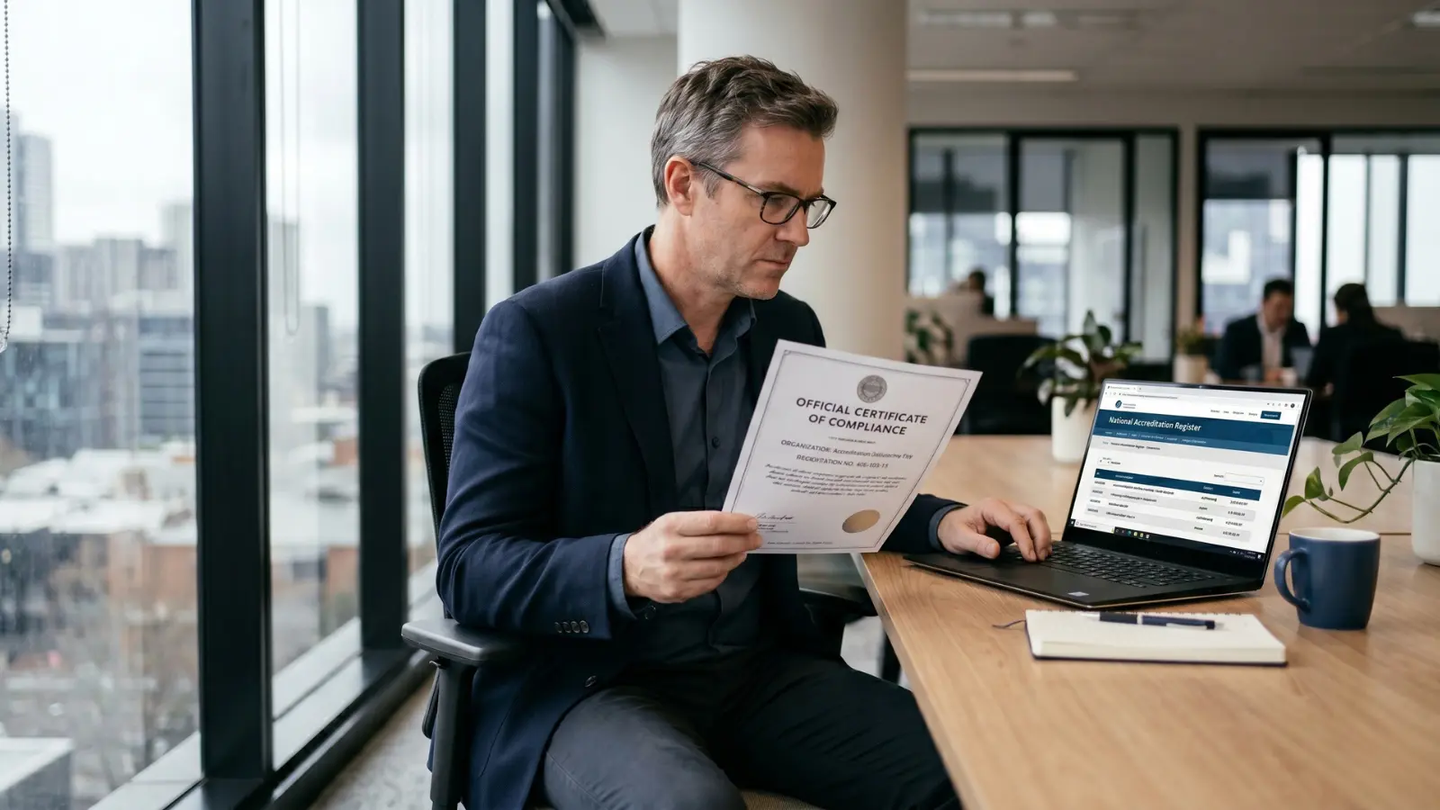 Australian professional evaluating a lean six sigma certification australia document before enrolment