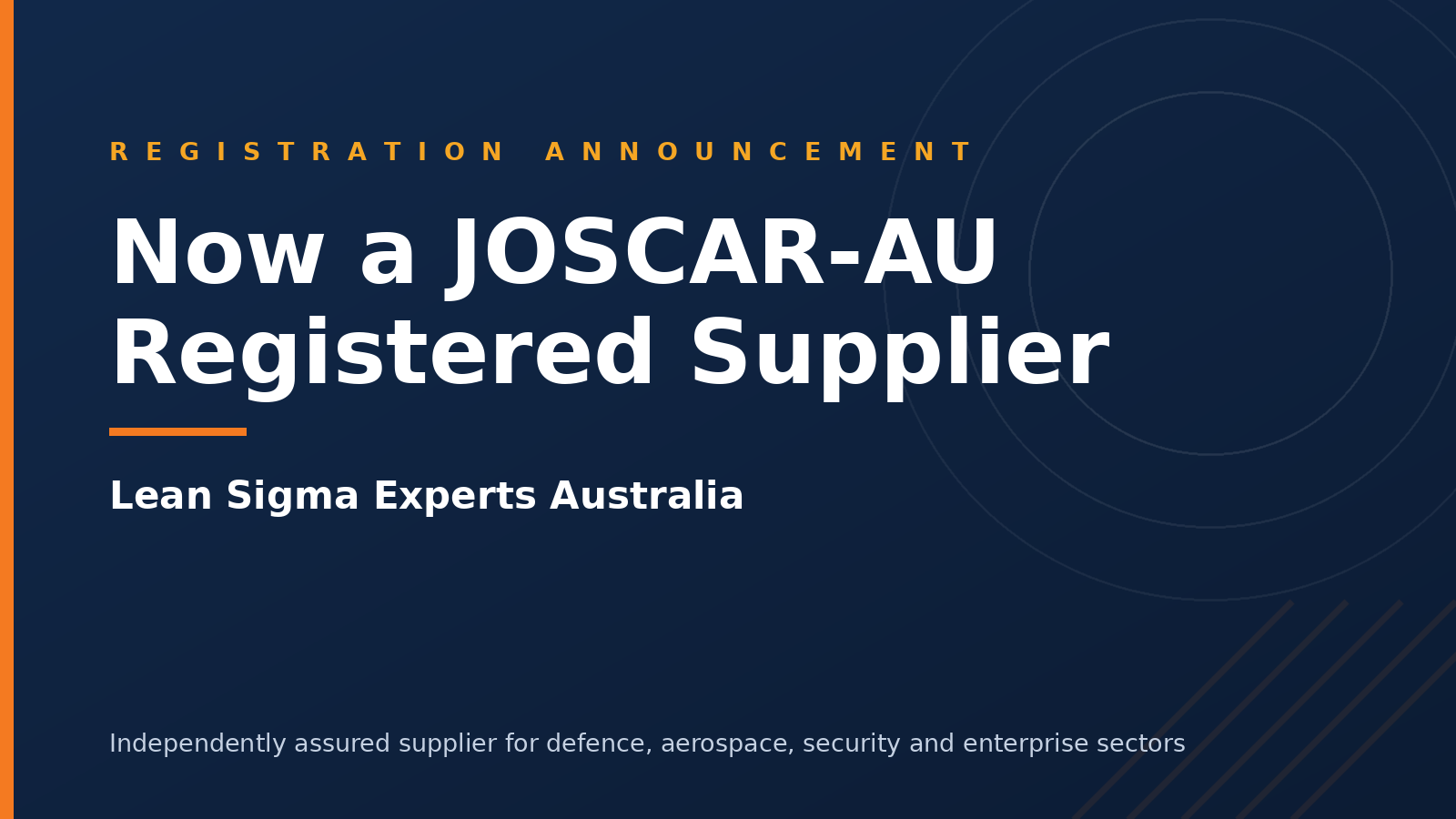 JOSCAR-AU Registered Supplier Announcement, Lean Sigma Experts Australia Lean Sigma Experts Australia JOSCAR-AU registered supplier announcement